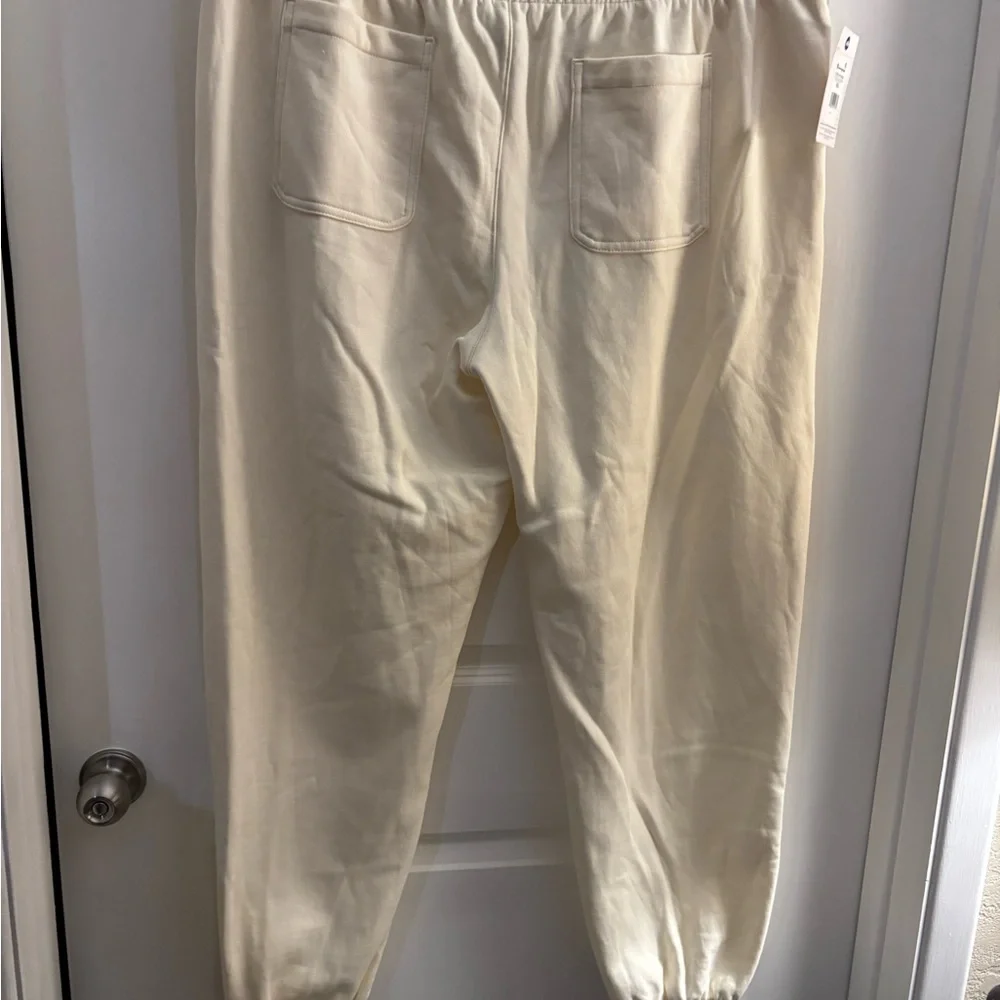 Champion Men's Loose Fit Cream Logo Sweatpants Sz XXL NWT